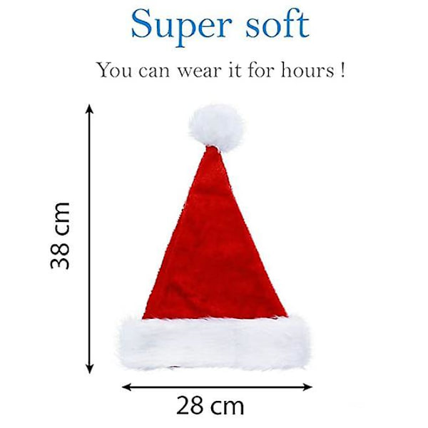 Plush Tomtehatt för Barn. Beaniehatt Röd och Vit Kostym för Julfest Juldekoration för Barn, Röd och Vit Hatt