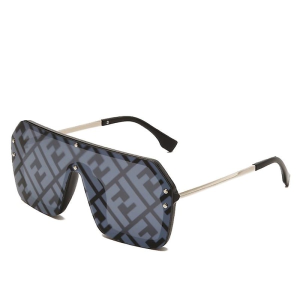 Italien Design Solbriller Skrå Maske Solbriller Unisex solbriller med tryk（C1）