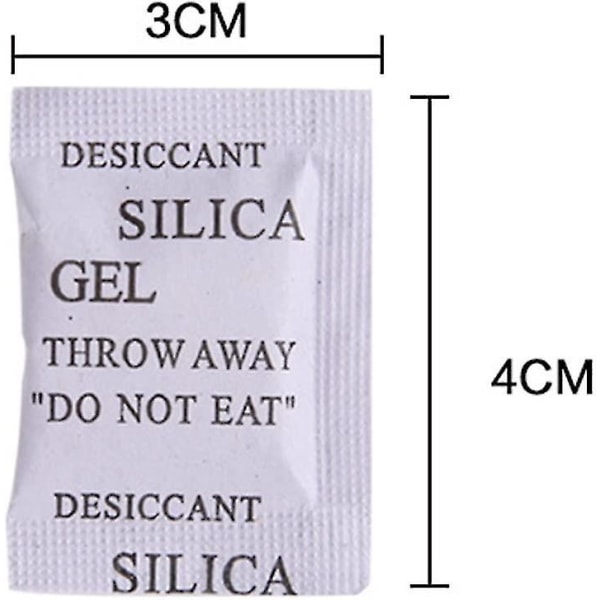 WJNIV tørkemiddelposer, 200 pakke x 1 g silikagelposepakke Fuktighetsabsorberende avfukter Mugglukt 2G (2G)