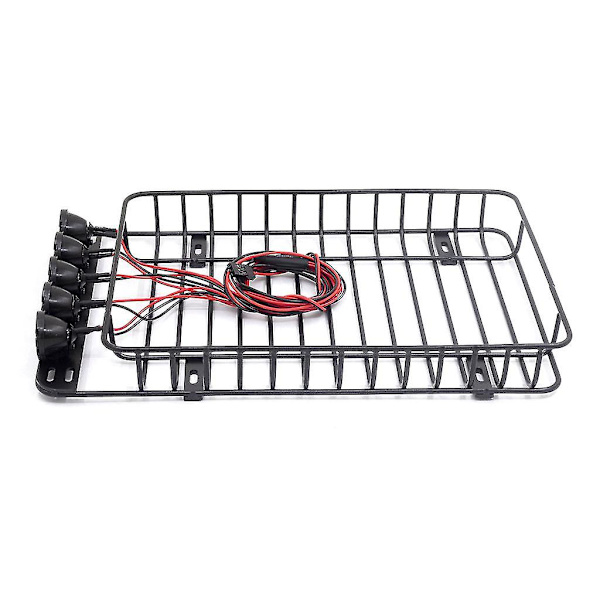 Metalltakräcke med dekorativa ljusdelar för 1/10 Scx10 Trx4 D90 Tf2 Cc01 Rc Crawler Biluppgraderingstillbehör