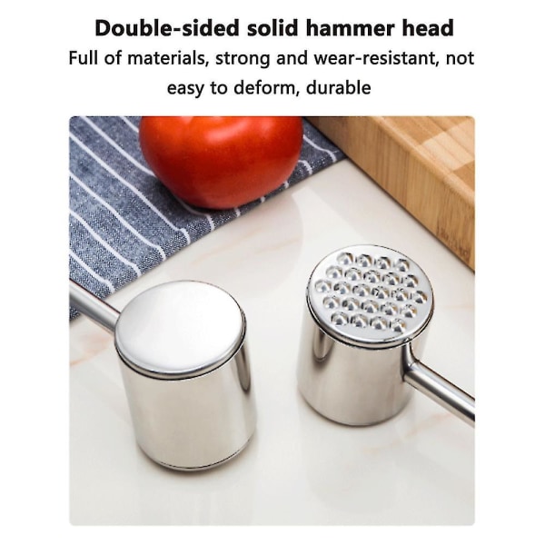 Meat Tenderizer Hammer Mallet Tool, pomppu pihvien, naudan- ja siipikarjanlihan mureuttamiseen, raskaaseen rakenteeseen mukavalla kahvalla