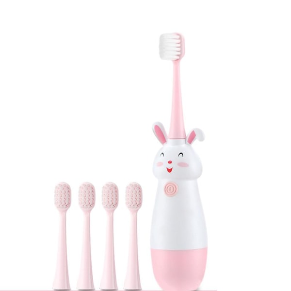 Lasten sähköhammasharja, Cute Rabbit, Lasten hammasharja, Sonic pehmeät harjakset (vaaleanpunainen)