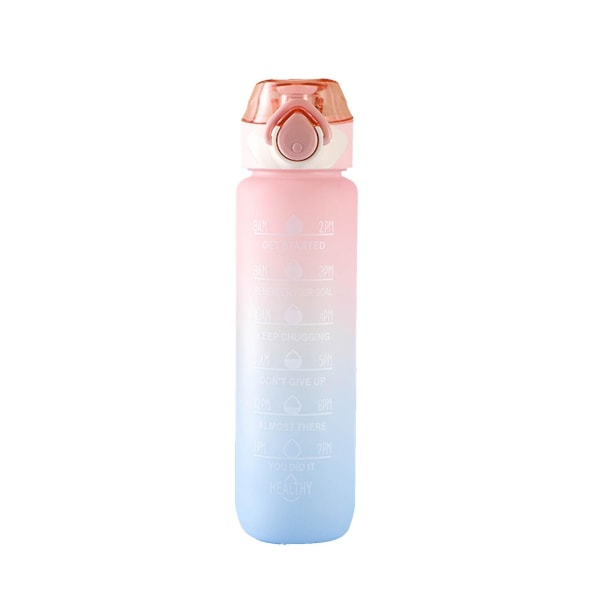 1000ML skala Space Cup Udendørs Bærbart Bomb Cover Gradient Water Cup（pink）