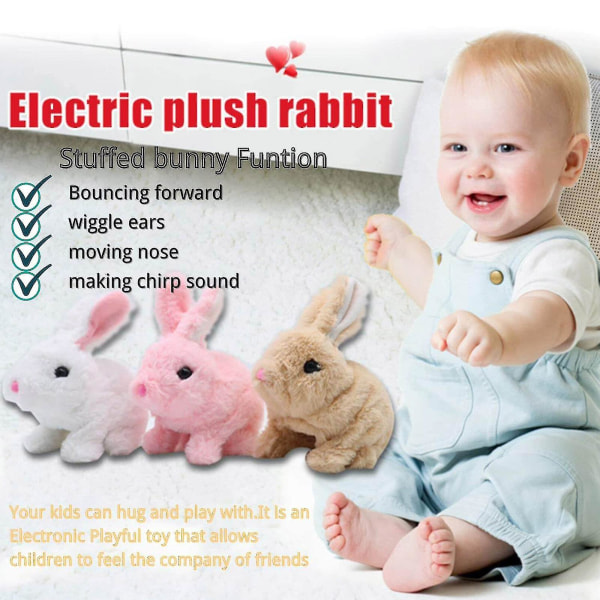 Pedagogiska interaktiva leksaker Kaniner kan gå och prata, stoppad kaninleksak som går kanin