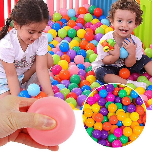 100 kpl / set Paksuja Pehmeitä Ball Pit Balls Murskauskestäviä Pienet Ocean Balls Lasten Lasten Baby Huvipuistolelupelit (Moniväriset)