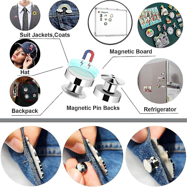 20 kappaletta magneettisia pin-selkänojia emalipinsseille, hopeiset lukituspinnipidikkeet, loistavat pin-keräilijöille G