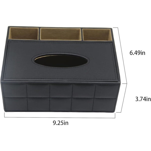 Rektangulär Servettbox, modern Servettförvaringslåda, multifunktionell Tabletthållare med 3 fack Lämplig för kontor/hem/hotell