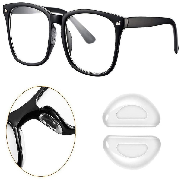 Selvklebende anti-skli silikon komfortable neseputer for briller solbrillebriller (1 par)