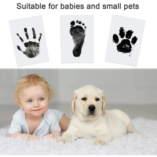 Baby Handprint And Footprint Kit, 4 Baby Handprint Bläckkuddar med Clean-touch