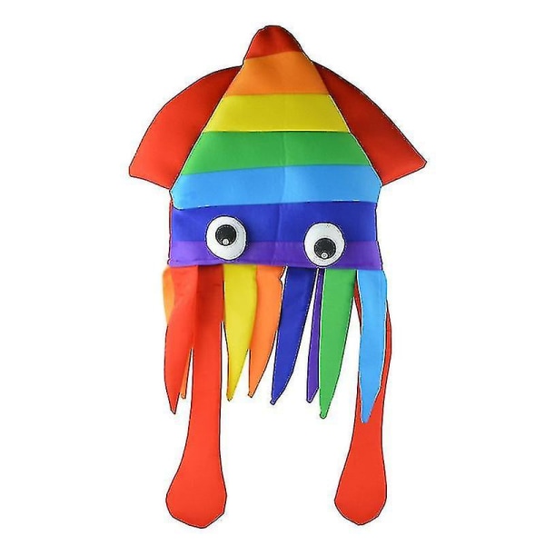 Rainbow Squid Hat Morsomme og sprø festhatter Havdyrhatt blekkspruthodeplagg til halloweenfest