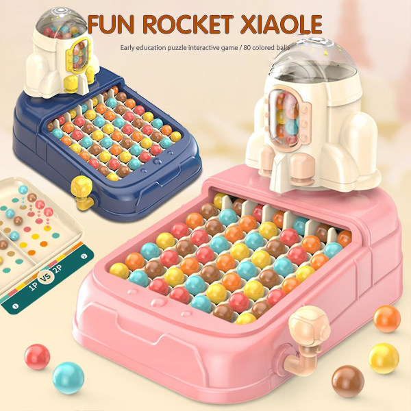 Barnas rakettfargeballelimineringsleke Foreldre-barn interaktiv pedagogisk leke (rosa)