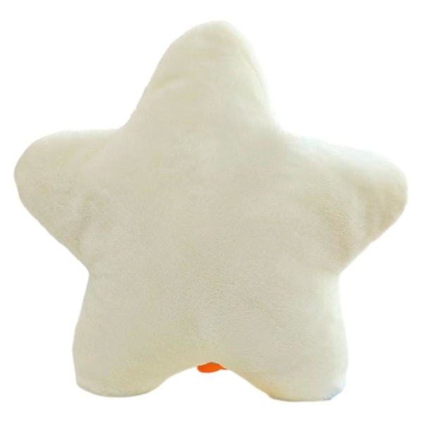 Lille stjernepude Superblød sød plyslegetøj sovepude Macaron dukkepude（40CM，Hvid）