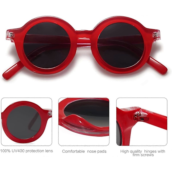 Söta Runda Polariserande Solglasögon för Barn Flickor Pojkar UV400 Skydd De Sol Gafas Strand Semester