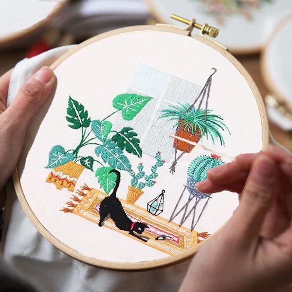 Handbroderikit för nybörjare, 30-pack korsstygnskit broderikit för vuxna broderistartkit