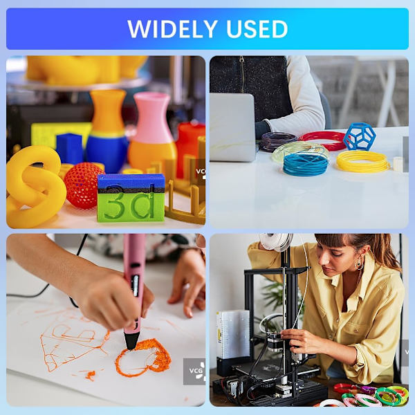 3D Pen PCL Filament Efterfyldninger 3D Print Pen Filament 1,75 mm Blandet Farve Dimensionel Passer De fleste 3D Print Penne 5 Meter (20 Bundter, tilfældig farve)