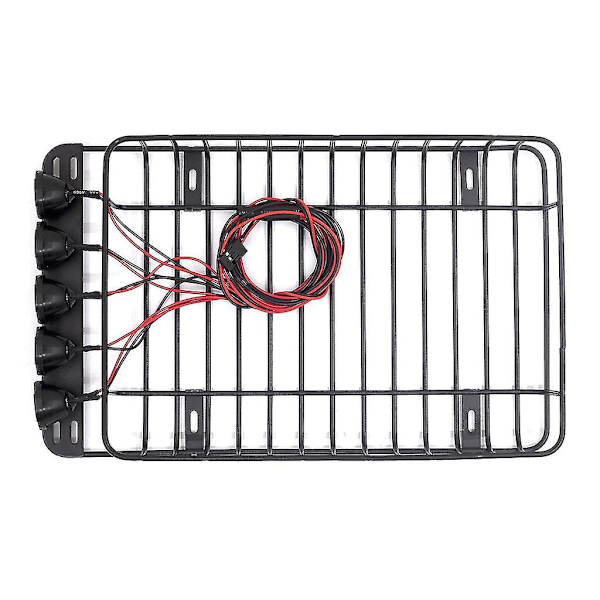Metalltakräcke med dekorativa ljusdelar för 1/10 Scx10 Trx4 D90 Tf2 Cc01 Rc Crawler Biluppgraderingstillbehör