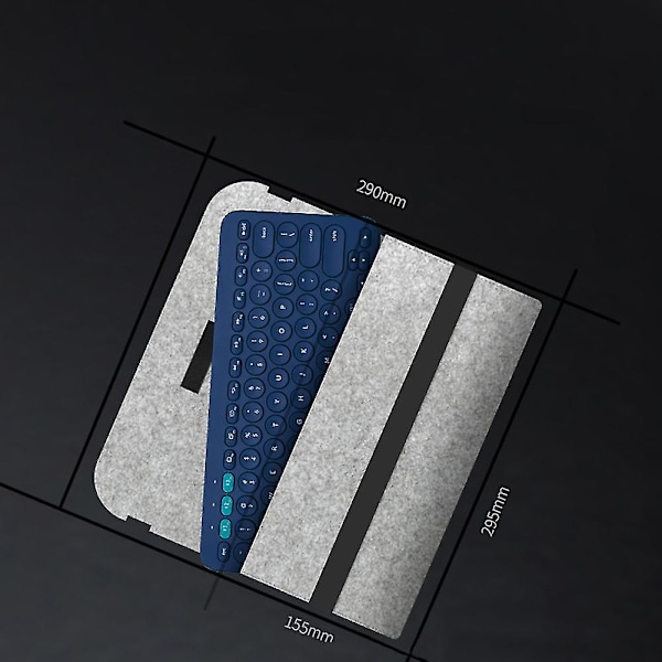 Reseväska i Filt för Bärbar Tangentbord, Flexibel Väska för Logitech K380 K480