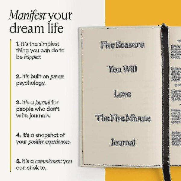 Intelligent endring: The Five Minute Journal - Daily For Happiness, Mindfulness, And Reflection - Udatert Life Planner A