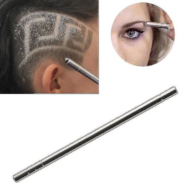 1 st Hairstyling Graverad Penna + 10 st Blad Professionella Hår Trimmers Hår Styling Ögonbryn Rakning Salong Diy Frisyr Tillbehör