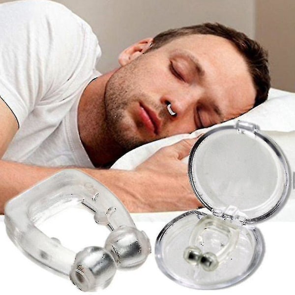 Pakke magnetisk anti-snorke nesedilator Stopp snorking neseklemmesett Antisnorkeklemme forhindrer snorking