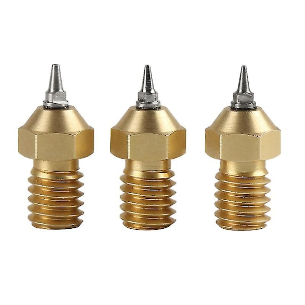 3D-skriverdeler 0,2/0,3/0,5 mm Airbrush dyseadaptersett Airbrush dyseadapter for V6 Hotend 1,75 mm filament (3 adaptere og 3 dyser)