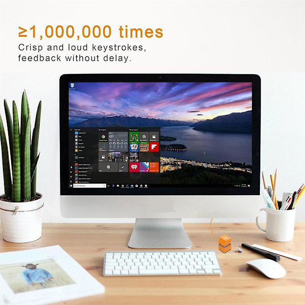 2M Computer Desktop Switch med farverige LED-lys PC Motherboard Ekstern Start Tænd/Sluk-knap til hjemmekontor（gul）