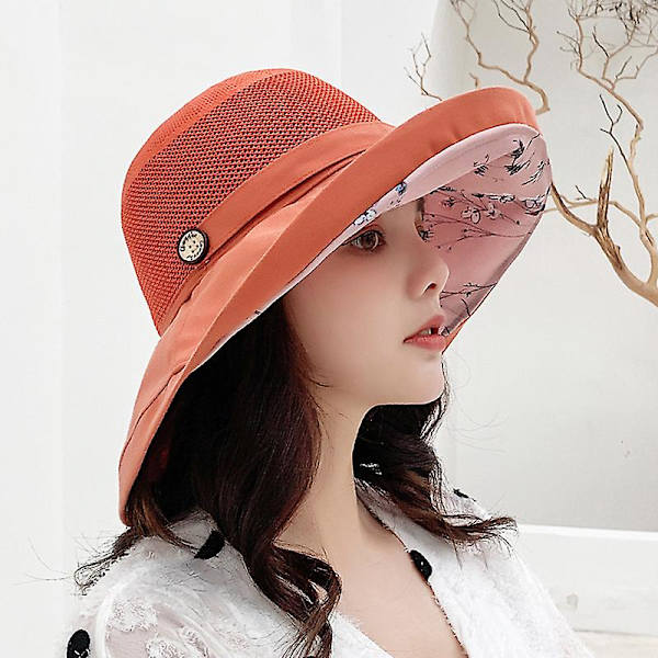 K116 Herr Bucket Hat Panama Fashion Sol Visor Andningsbar Fiskare Skydd Hatt Sommarhattar Strand Solhattar Andningsbar（Gul）