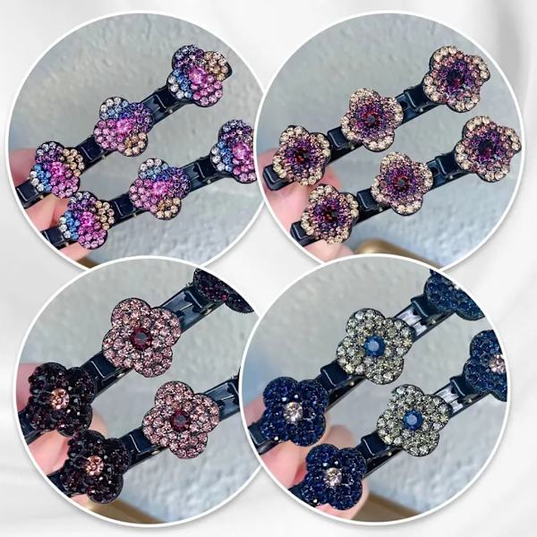8 st kristallsten flätad barrette hårband