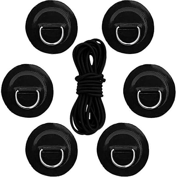1 set Bungee Deck Rigging Kit Surfbräda Cord D-ringar Kajak D-ring Pads Bungee Rep Kit