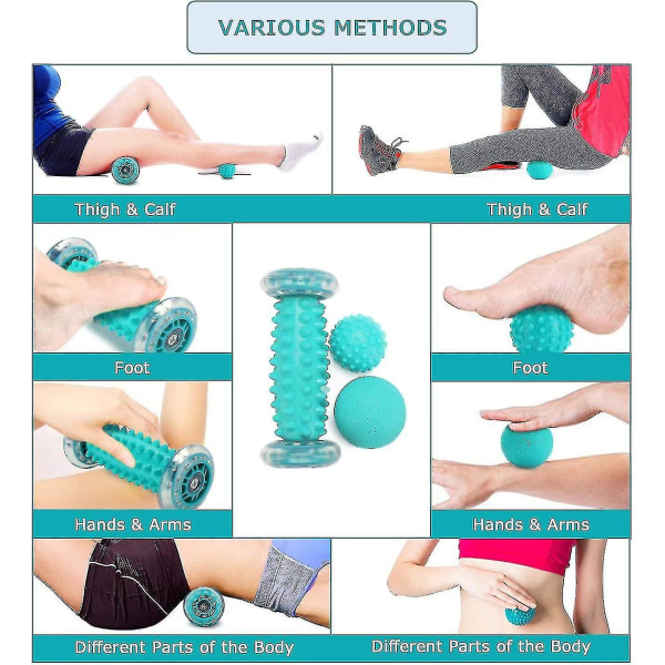 3 set fotmassagebollar Igelboll och fotmassagerulleset
