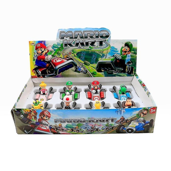 Super Mario Doll Scooter 8 Mario Doll Kart Racing bil Legetøj Bil Model dekorationer