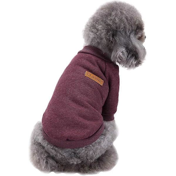 Hundkläder för hundar, mjukt och tjockare varmt tröja för valpar, vintertröja för hundar (brun, XS)