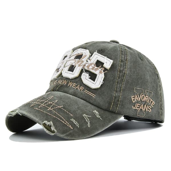 1985 Broderte Baseball Cap Ripped Patch Broderte Baseball Cap Brev Broderte Cap Retro Cap