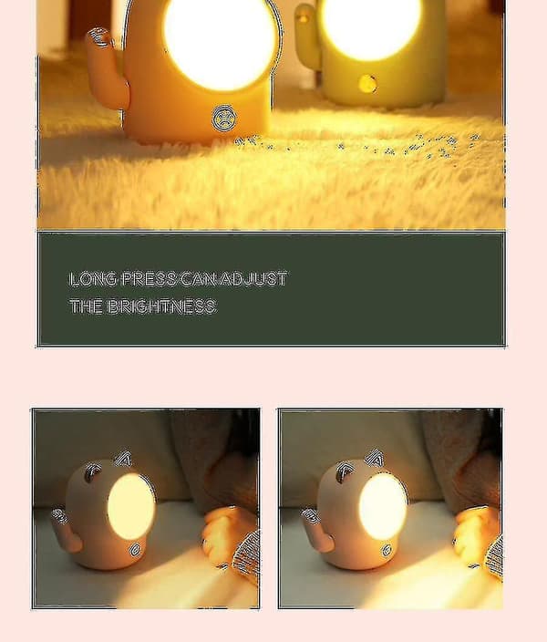 Söt kattbordslampa för sovrum Tre sorters ljus