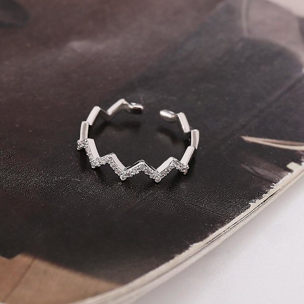 Forgyldte ringe med kubisk zirkonia, kærlighedsring, ringe til kvinder - 2-pak