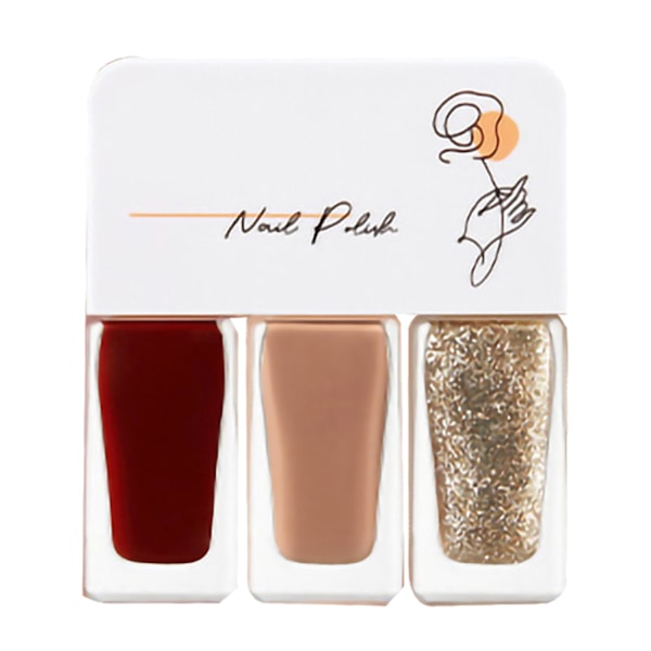 Halloween Party T02 - 3-pack Vattenbaserat Nagellack Set, Snabbtorkande och Lätt att Dra Av, Perfekt för Dejting