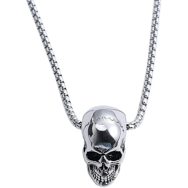Kraniet Hoved Vedhæng Halskæde Rustfrit Stål Gotisk Punk Choker Kæde Til Mænd