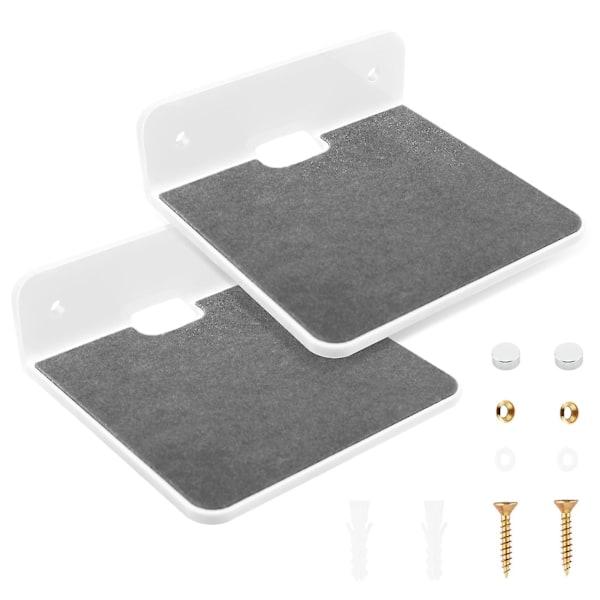 2-pack väggmonterad högtalarstativ, akryl väggmonterad displayhylla för Bluetooth-högtalare, webbkamera, mobil
