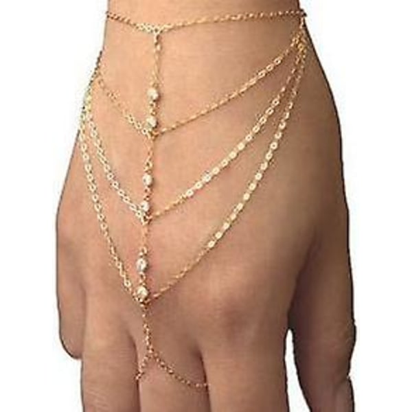 WABJTAM Pop Celebrity Chain Fringe Crystal Bracelet Slave Ring Bracelet, Crystal