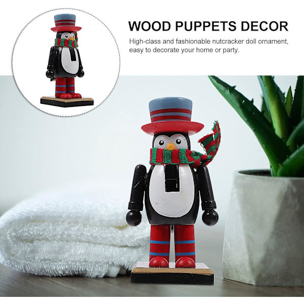 Träfigurer av Nötknäppare Jul Pepparkaksgubbe Dockleksaker Ornament för Julhyllor Bord Dekoration