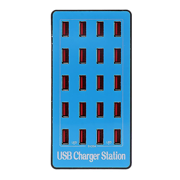 2024 20-portars USB-hubb laddare strömadapter vägg snabbladdningsdockningsstation 100w