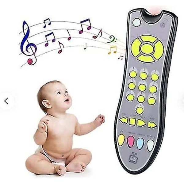 Dummy TV-fjernkontroll for barn og småbarn - Realistisk leke med ekte knapper som lager lyder - Lærerikt og morsomt sensorisk interaktiv læring Ac