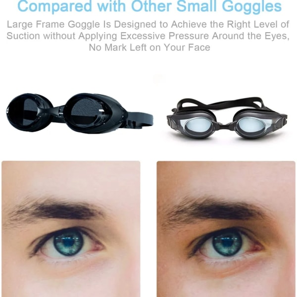 Träningsglasögon för vuxna Simglasögon Anti-dimma UV-skydd Spegelglasögon Simglasögon Vuxen Simglasögon Cool Black