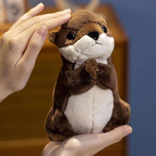 Otter gosedjur, bedårande tecknad utter plyschleksak, fluffigt mjukt gosedjur för jul, födelsedag