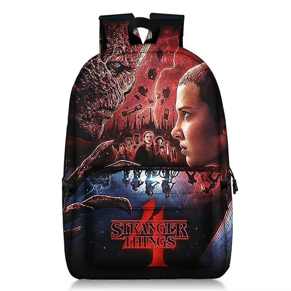 Stranger Things trykte reisesekker Studenter Skolesekk Gaver（B）