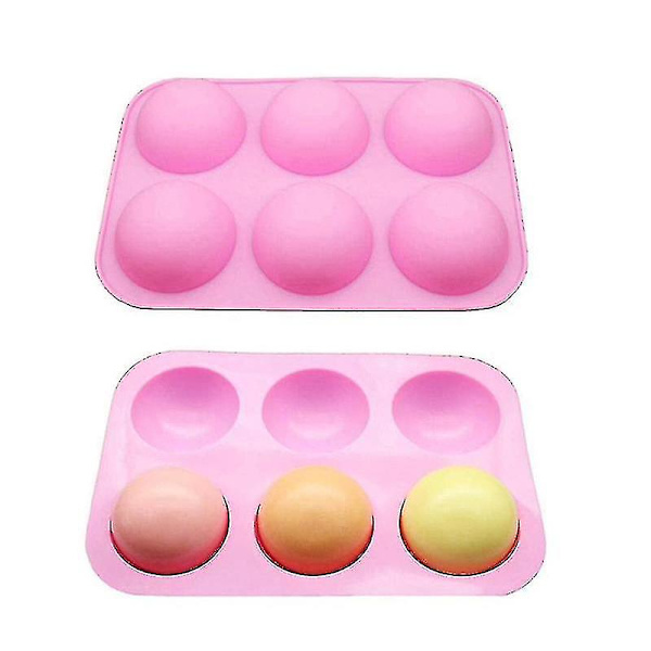 Svart 2 st 6 hål silikonformar bakning halv cirkel bakform diy hantverk tårta muffins Z24402