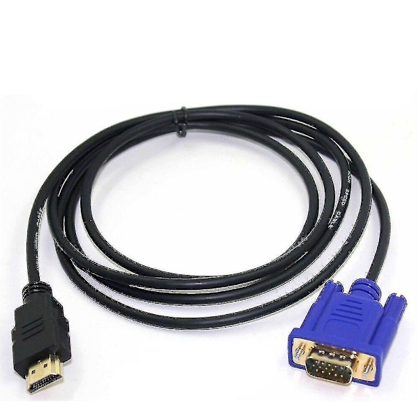 6ft 1080p HDMI Hane till VGA Hane Adapter Konverteringskabel 15 Pin för PC HDTV DVD