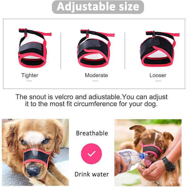 Chihuahua-munkorg, hundmunkorg, munkorg gjord av tyg med justerbar ögla, andningsbar, förhindrar bitning
