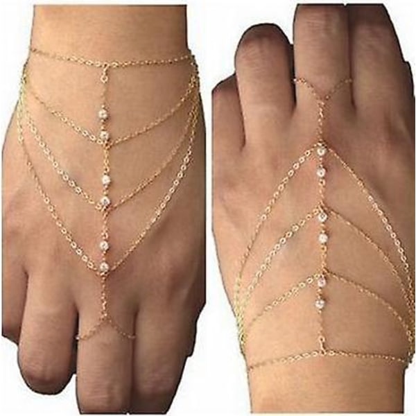 WABJTAM Pop Celebrity Chain Tofs Crystal Armband Slave Finger Ring Hand Sele