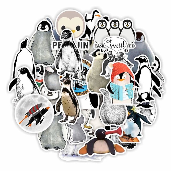 50 stk Penguin Stickers til vandflaske Laptop Skateboard Bagage Guitar Bil Motorcykel Cykel Vinyl Vandtæt Penguin Sticker Pack Velegnet til teenagere